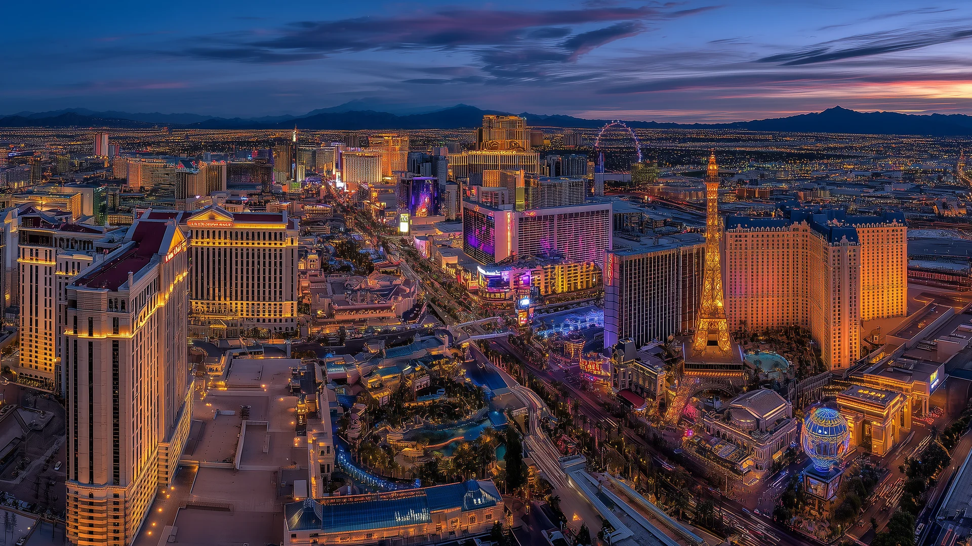 Vegas strip aerial