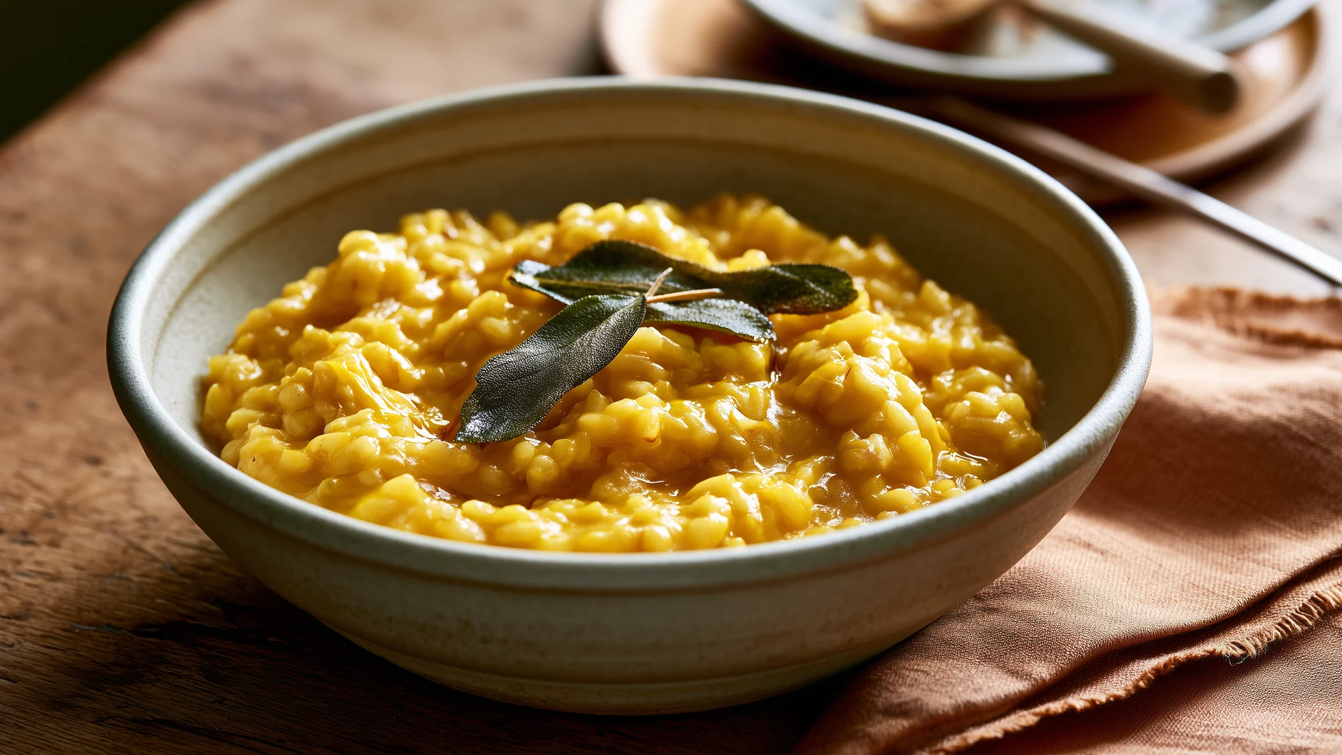 Saffron risotto bowl