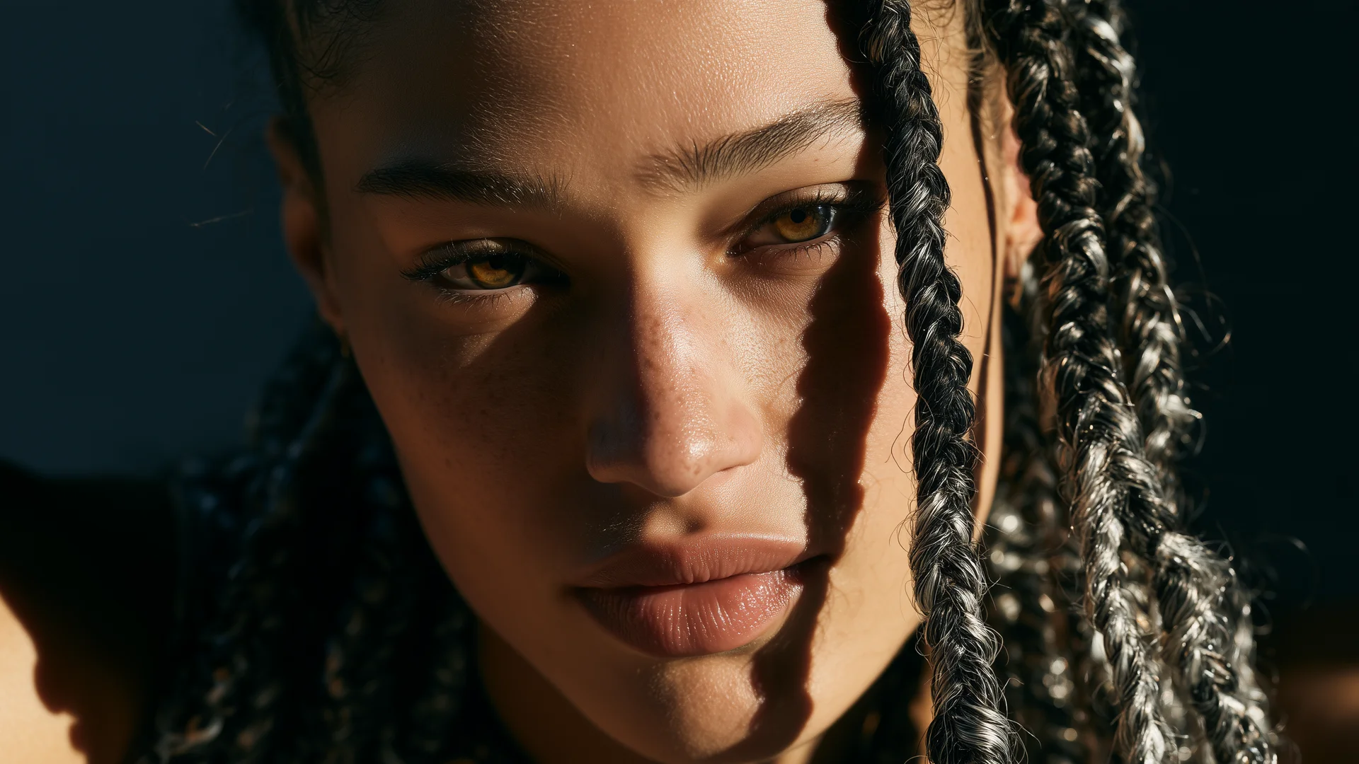 Silver cornrows